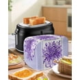 thumbnail image 4 of Eucalyptus Purple Toaster Cover 2 Slice, Small Kitchen Appliance Covers, Stripes Flower Cactus Plant Toaster Oven Cover with Loop, Bread Machine Cover Polyester Dust Cover Protection, 4 of 4