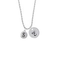 thumbnail image 2 of Delight Jewelry Silvertone Capital Letter - S - Pebble Disc - Silvertone Script Initial Disc - E - Charm Necklace, 20"+3", 2 of 4