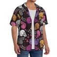 thumbnail image 2 of Fotbe Halloween Skeleton Camisa Estampada de Manga Corta para Hombre, Casual de Verano, Estilo Playero, Sin Arrugas-Medium, 2 of 5