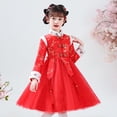 thumbnail image 6 of Youmylove Dresses For Girls Toddler Kids Baby Girls Children Fairy Hanfu Dresses For Chinese Calendar New Year Quilted Lined Warm Princess Dresses Embroidery Tang Suit Performance s, 6 of 7