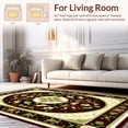 thumbnail image 2 of ODIKA 8'x10' Machine Washable Non-Slip Area Rug, Classic Laurel Wreath Motif with Ribbon and Fleur de Details High Traffic Rug, Green, 269153, 2 of 7