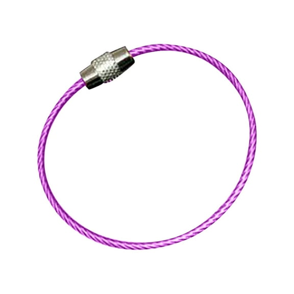Ngheia Steel Wire Keychain Purple, Stainless Loops 2Mm Coated Wire Keychain Cable Large Keyrings 6 Inch Key Chain for Luggage Tags Key Tags Keyrings Kitchen Utensils Duster Assorted Colors