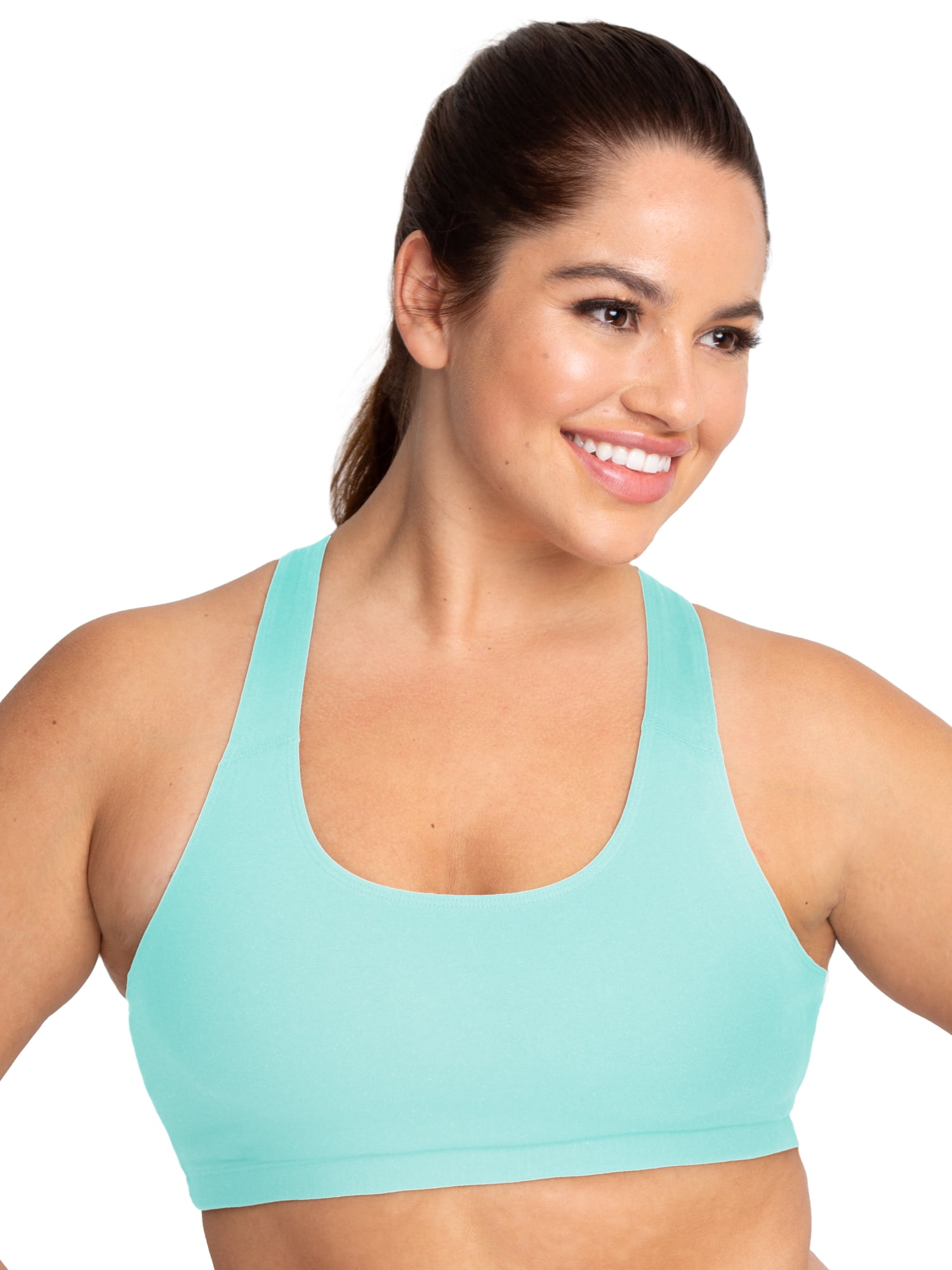 Fruit of the Loom Women's Tank Style Cotton Sports Bra, 3-Pack, Style- 9012