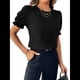 thumbnail image 3 of Blusa de de Corta , Elegante y con Cuello para Mujer, Blusa de Verano. Negro XL, 3 of 8