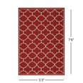 thumbnail image 5 of Noble House Thornhill 90x63" Indoor/Outdoor Fabric Area Rug in Red and Ivory, 5 of 13