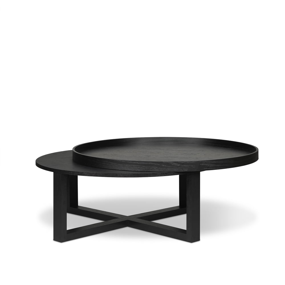 ACME Dehkha Round Removable Tray Top Coffee Table in Black