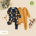thumbnail image 6 of PatPat Baby Boy Clothes Viscose from Bamboo Footless Zip Long Sleeve Bodysuits Snug Fit Pajamas Sleeper,2Pack,0-24 Months, 6 of 18