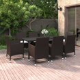 thumbnail image 1 of vidaXL 9 Piece Garden Dining Set with Cushions Poly Rattan and Glass, 1 of 5