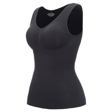 Hantrom Lingerie for Women Spanxwomen Shapewear Tank Tops Seamless Compression Vest Body Shaper Tank Top with Chest Pads Spanx Shapewear for Women Black L