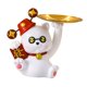 thumbnail image 5 of Bonita estatua de gato de la suerte, figura de resina novedosa, bandeja decorativa para guardar llaves, joyería Blanco, 5 of 9