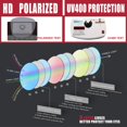 thumbnail image 5 of Gafas de sol de conducción polarizadas 100% de alta protección para hombres y mujeres Gafas de sol clásicas de protección UV400 para ciclismo Golf Pesca Correr Vela JFHHH pequeña, 5 of 5