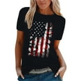 thumbnail image 2 of Women's Short Sleeve T-shirt Women'S Sheer Flag Cover-Up - Beach To Street Patriotic Mesh Shirt,Black Women's Short sleeve T-shirt L, 2 of 4