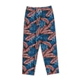 thumbnail image 6 of Uemuo Tropical Leaves Pattern Women's Wide Leg Palazzo Lounge Pants with Pockets Light Weight Loose Comfy Casual Pajama Pants-Large, 6 of 9