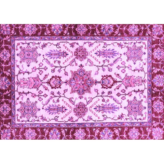 Ahgly Company Indoor Rectangle Oriental Purple Traditional Area Rugs, 2' x 3'