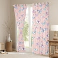 thumbnail image 3 of Feelyou Girly Pink Butterfly Black Out Curtains for Kids, Cherry Blossoms Floral Curtains Pack of 2 (42x63 Each), Fairy Tale Style Bedroom Curtains, Black Out Curtains Decor, 3 of 6