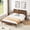 Rustic Brown, variant on BSHTI Bed Frame with Charging Station Full Size, Grey, 83.1'' L x 56.1'' W x 39.2'' H.