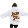 thumbnail image 4 of zaveiop Jesus Loves You Hoodie Womens Christian Sweatshirt Christian Hoodies Oversized Jesus Sweatshirt Long Sleeve Pullover (Z-White, S), 4 of 6