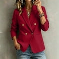 thumbnail image 4 of LAJPXKHY Blazer for Women Lapel Collar Double Breasted Open Front Long Sleeve Lightweight Work Office Jackets(XX-Large,Wine), 4 of 5