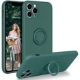thumbnail image 1 of DUEDUE Étui iPhone 11 Pro en Silicone Liquide Support Anneau Fonction Montage Voiture Absorption des Chocs Étui Protectrice Intégrale, 1 of 5