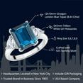 thumbnail image 2 of Gem Stone King 8.44 Cttw London Blue Topaz and White Moissanite Ring | 925 Sterling Silver | 3 Stone Ring for Women | Emerald Cut 12X10MM | Trillion 5X5MM | Available in Size 5,6,7,8,9, 2 of 4