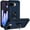 Blue, variant on TJS for Google Pixel 9A Phone Case, Impact Resistant Hybrid Metal Ring Magnetic Support Kickstand Cover (Black)