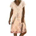 thumbnail image 2 of CENGNIAN Womens Plus Size Sun Dress on Casual Loose Summer Printed Short Sleeve Dress Beach Sundress Dresses, 2 of 5