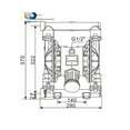thumbnail image 5 of BML-20 PTFE Air Operated Double Diaphragm Pump, 54 L/min Pneumatic Diaphragm Pump ,Widely Use, 5 of 6