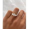 thumbnail image 2 of vylahjewellery Elegant Three Stone Moissanite Diamond Ring Twisted Engagement Band Round Cut Engagement Ring Vermeil Yellow Gold Wedding Gift Custom Jewelry, 2 of 7