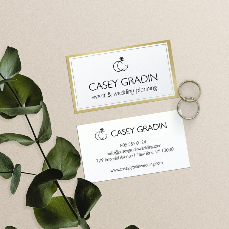 Avery Business Cards with Metallic Gold Borders, 2 inch x 3.5 inch, 100 Total, Laser/Inkjet Printable Business Cards (3327)