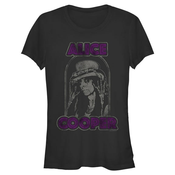 Juniors Alice Cooper Retro Portrait T Shirt
