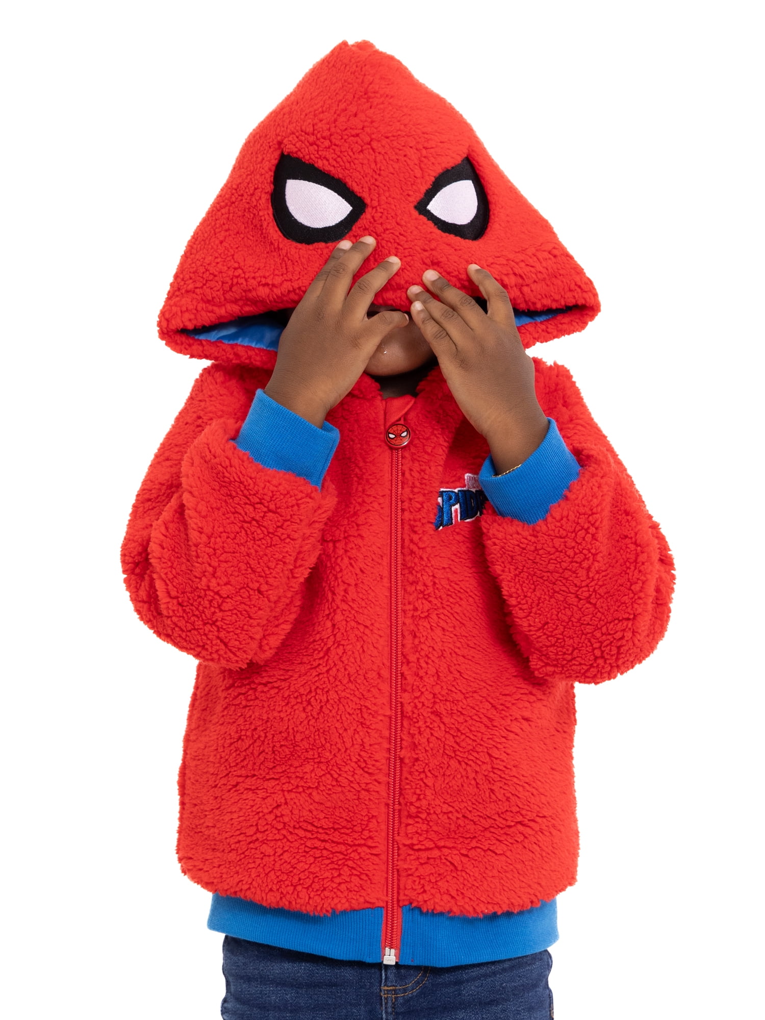 Spider-Man Toddler Boys Plush Fleece Full-Zip Cosplay Hoodie, Sizes 12M-5T