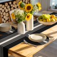 thumbnail image 4 of Black Beige Striped Round 13 Inch Placemats Set of 2, Modern Farmhouse Retro Lines HeatResistant Non Slip Place Mats for Dining Table, Wipeable Braided Kitchen Table Mats for Housewarming, 4 of 9