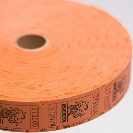 orange beer ticket rollconsecutively numbered perforated by 5050