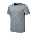 thumbnail image 4 of Nmnitkp Mens Shirts Casual Loose Sports Breathable Ice-Silk Mens Short Sleeve Shirts Round-Neck Quick Dry Mens Pullover Gray,XL, 4 of 9
