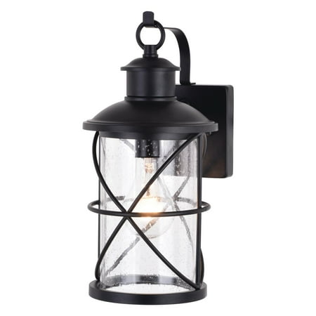 

Adams 1 Light Black Dusk to Dawn Outdoor Wall Lantern Clear Glass