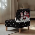 thumbnail image 5 of HELLHERO Snowmen Armless Accent Chair Protector, Elastic Bottom Trendy Armless Accent Chair Cover Slipcover for Hotel Living Room, 5 of 8