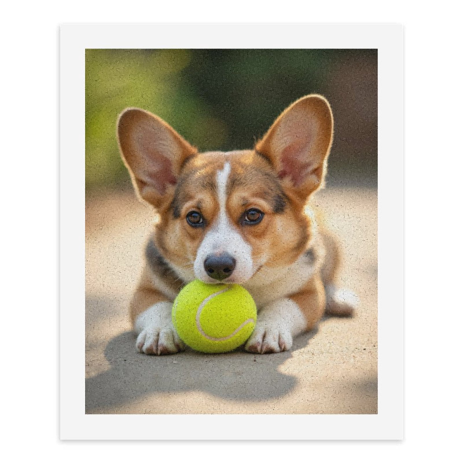 Paint By Numbers Kit for Adults Beginner - DIY Corgi Tennis Ball Playful Pup Canvas Painting Kits for Adults, Frameless Paint By Number for Adults for Home Wall Decor 16x20 Inch