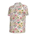 thumbnail image 2 of Balery Bunny Floral Printed Men’s Short Sleeve Polo Shirt, Midweight Men's Shirt,Golf Polo shirts -X-Large, 2 of 9