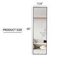 thumbnail image 4 of 48"* 13.8" Modern Black Aluminum Alloy Metal Frame Wall Mirror, Makeup Mirror, Floor Standing Large Mirror, Decorative Mirror, Suitable for Bathroom, Clothing Store, Wall-Mounted and Standing, 4 of 9