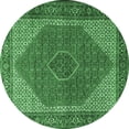 thumbnail image 1 of Ahgly Company Indoor Round Persian Emerald Green Traditional Area Rugs, 7' Round, 1 of 4
