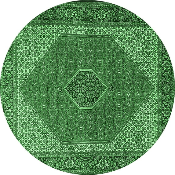 Ahgly Company Indoor Round Persian Emerald Green Traditional Area Rugs, 7' Round