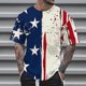 thumbnail image 3 of Blusas y camisas de manga corta con cuello en V, moda de verano, camiseta informal de cuello redondo estampada para hombre, top de algodón de imitación para hombre, 3 of 5
