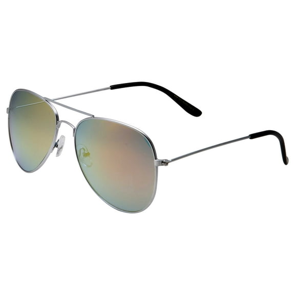 grinderPUNCH Classic Aviator Style Metal Frame Mirrored Lens Sunglasses for Men and Women