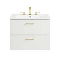 thumbnail image 4 of Pemberly Row 24" Modern Wood/Ceramic Bathroom Vanity in White, 4 of 8
