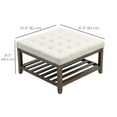 thumbnail image 3 of HOMCOM Table Basse de Rangement, Repose-Pieds Capitonné Rembourré, Beige, 3 of 10