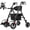 Black, variant on Walkers for Seniors, 2 in 1 Rollator Wheelchairs Combo 10" Big Wheels Walker with Seat, Rollator Transport Chair with Brakes Folding Rolling Walker for Adults, Black