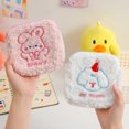 thumbnail image 3 of Airle Sanitary Pad Bag Fuzzy Square Zipper Large Capacity Cartoon Plush Rabbit Embroidery Sanitary Napkin Holder Pouch for School, 3 of 8