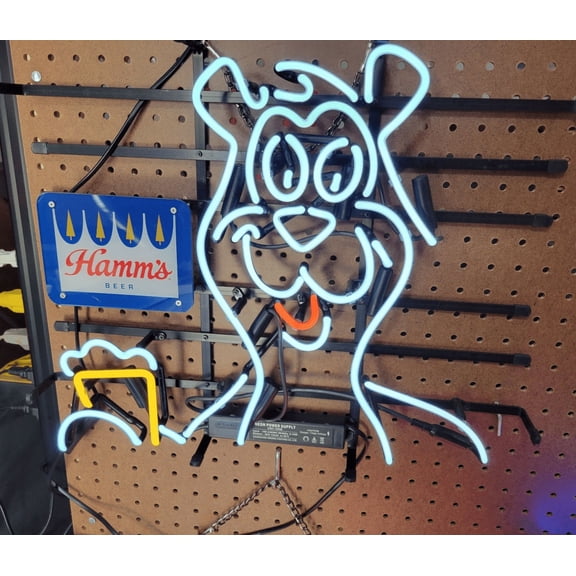 Queen Sense 20"x16" Hamm's Beer Neon Sign Man Cave Pub Bar Artwork Handmade Wall Decor Neon Light 120HBOLB