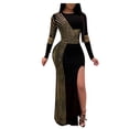 thumbnail image 2 of BadyminCSL Women Dress Party Dress Evening Gown Side Slit Long Sleeve Prom Dress, 2 of 9