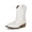 WHITE, variant on Women's Western Boots Square Toe Chunky Heel Zipper Embroidered Ankle Boots